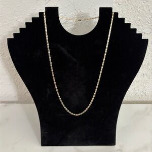 Valentino Link Chain Necklace Real 10K Tri-Color Gold